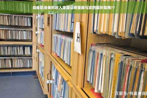 自由职业者的收入来源证明策略与实例解析指南??