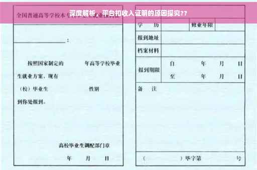 深度解析，平台扣收入证明的原因探究??