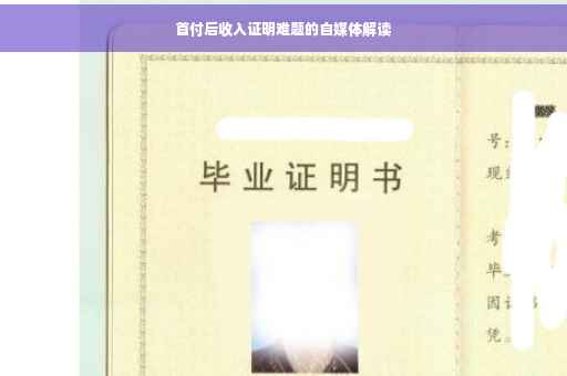 首付后收入证明难题的自媒体解读