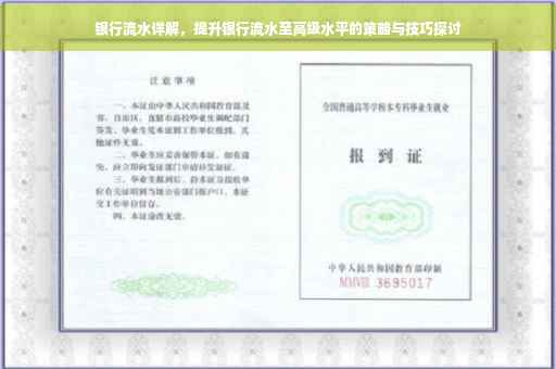 银行流水详解，提升银行流水至高级水平的策略与技巧探讨