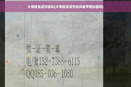 大专结业证书当兵(大专结业证书当兵有学费补偿吗)
