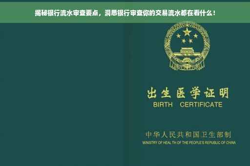 揭秘银行流水审查要点，洞悉银行审查你的交易流水都在看什么！