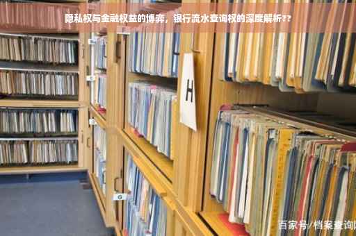 隐私权与金融权益的博弈，银行流水查询权的深度解析??
