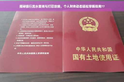 揭秘银行流水查询与打印攻略，个人财务动态轻松掌握指南??