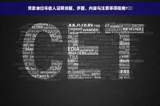 贷款单位年收入证明详解，步骤、内容与注意事项指南?⚡️