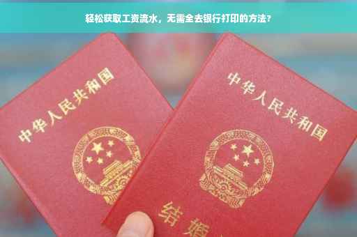 轻松获取工资流水，无需全去银行打印的方法?