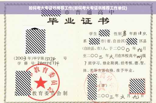 如何考大专证书推荐工作(如何考大专证书推荐工作单位)