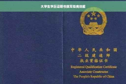 大学生学历证明书撰写指南详解