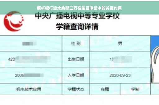 解析银行流水余额三万在签证申请中的关键作用