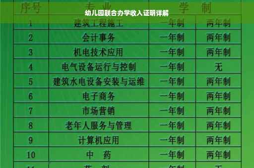 幼儿园联合办学收入证明详解