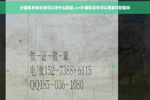 计算机专业毕业可以评什么职称,cct计算机证书可以用来评职称吗