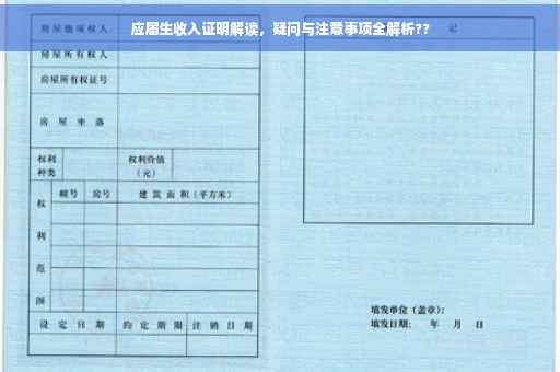 应届生收入证明解读，疑问与注意事项全解析??