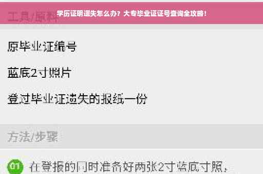 学历证明遗失怎么办？大专毕业证证号查询全攻略！