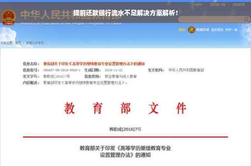提前还款银行流水不足解决方案解析！