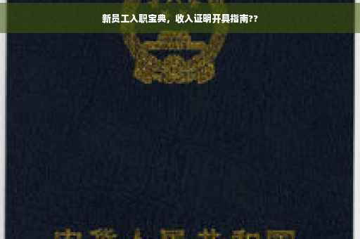 新员工入职宝典，收入证明开具指南??