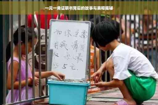 一元一角证明书背后的故事与真相揭秘