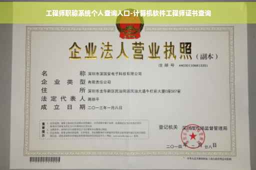 工程师职称系统个人查询入口-计算机软件工程师证书查询