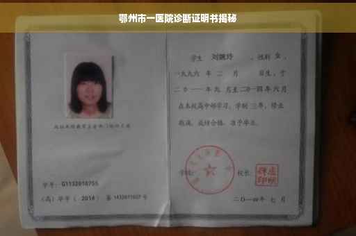 鄂州市一医院诊断证明书揭秘
