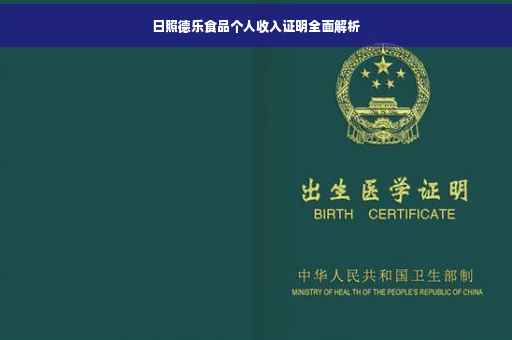 日照德乐食品个人收入证明全面解析