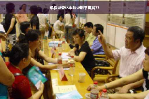 单程证登记事项证明书详解??