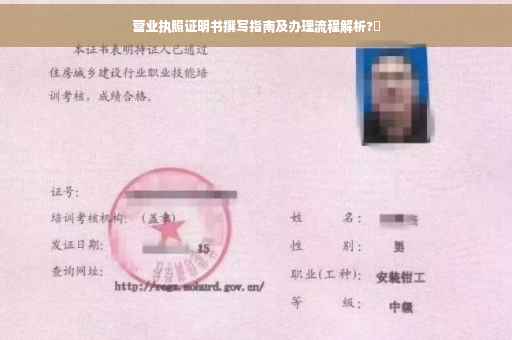 营业执照证明书撰写指南及办理流程解析?✨