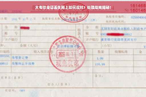 大专毕业证丢失网上如何应对？处理指南揭秘！