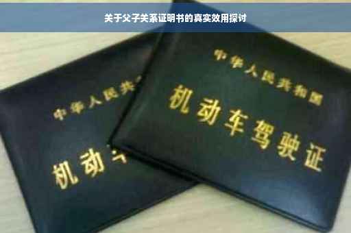 关于父子关系证明书的真实效用探讨