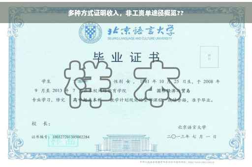 多种方式证明收入，非工资单途径概览??