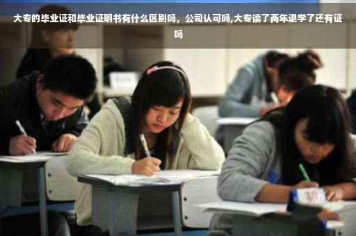 大专的毕业证和毕业证明书有什么区别吗，公司认可吗,大专读了两年退学了还有证吗