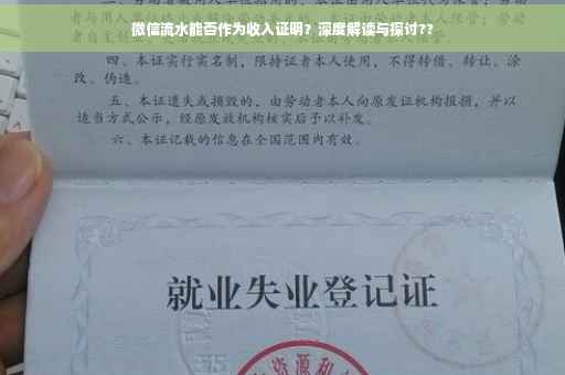 微信流水能否作为收入证明？深度解读与探讨??