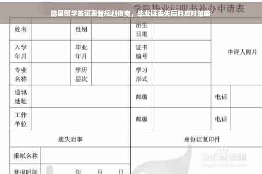 韩国留学签证重新规划指南，毕业证丢失后的应对策略