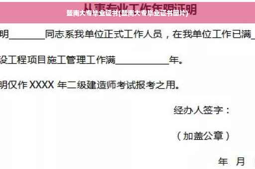 暨南大专毕业证书(暨南大专毕业证书图片)