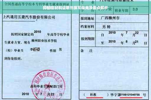 抑郁症材料证明书撰写指南及要点解析
