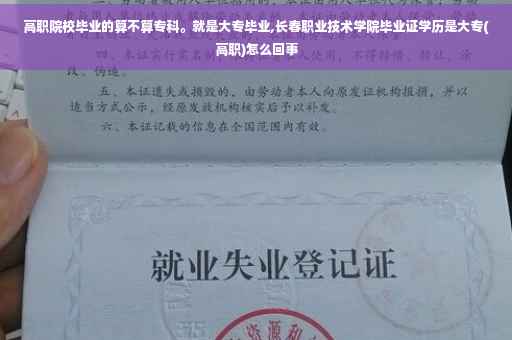 高职院校毕业的算不算专科。就是大专毕业,长春职业技术学院毕业证学历是大专(高职)怎么回事
