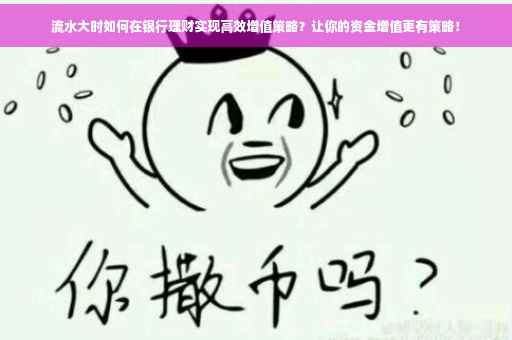 流水大时如何在银行理财实现高效增值策略？让你的资金增值更有策略！