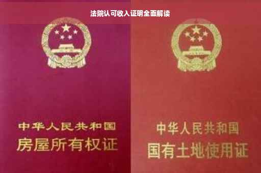 法院认可收入证明全面解读