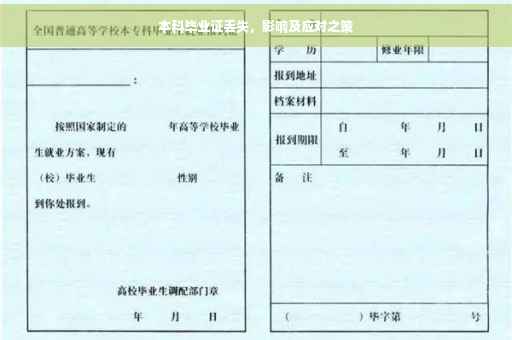 本科毕业证丢失，影响及应对之策