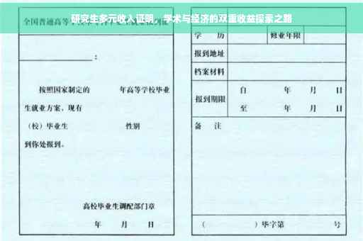 研究生多元收入证明，学术与经济的双重收益探索之路