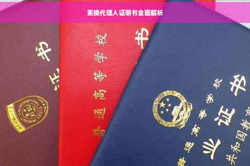 更换代理人证明书全面解析