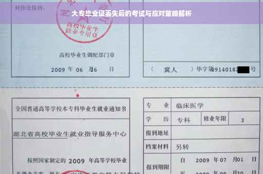 大专毕业证丢失后的考试与应对策略解析