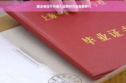 解决单位不开收入证明的方法全解析！