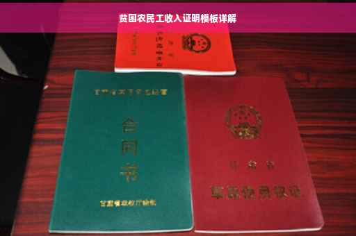 贫困农民工收入证明模板详解