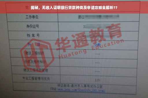 揭秘，无收入证明银行贷款种类及申请攻略全解析??