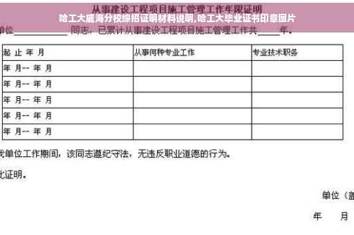 哈工大威海分校综招证明材料说明,哈工大毕业证书印章图片