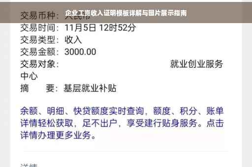 企业工资收入证明模板详解与图片展示指南