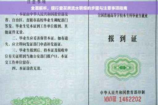 全面解析，银行查买房流水明细的步骤与注意事项指南