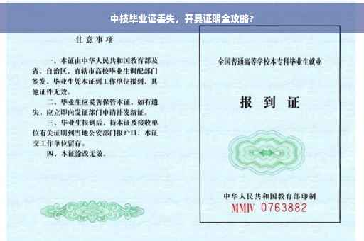 中技毕业证丢失，开具证明全攻略?