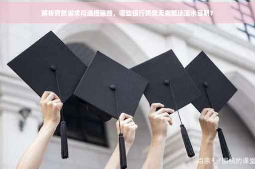 解析贷款需求与选择策略，哪些银行贷款无需繁琐流水证明？