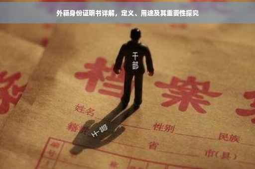 外籍身份证明书详解,定义、用途及其重要性探究 外籍身份证明书详解,定义、用途及其重要性探究