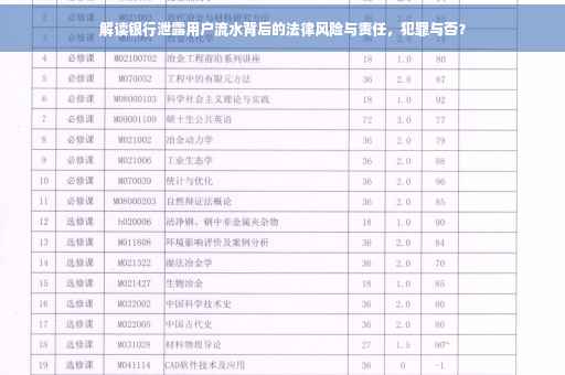 解读银行泄露用户流水背后的法律风险与责任，犯罪与否？